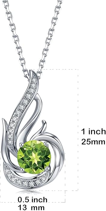 Birthstone Necklace for Women 925 Sterling Silver Phoenix Charm Necklace Birthday Anniversary Christmas Fine Jewelry Gifts for Women Mother Her, Adjustable Chain