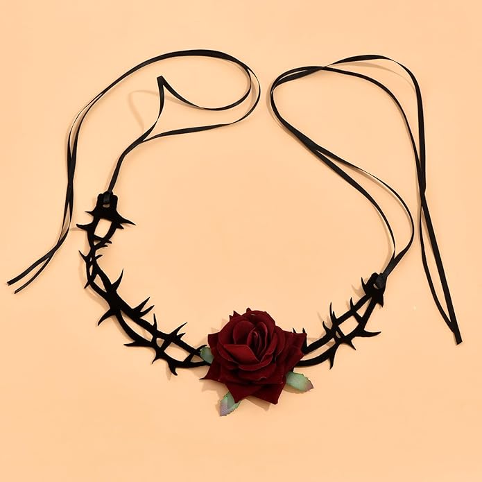 Fesciory Black Necklaces for Women, Adjustable Layered Velvet Leather Lace Collar Necklace, Goth Jewelry Gifts.