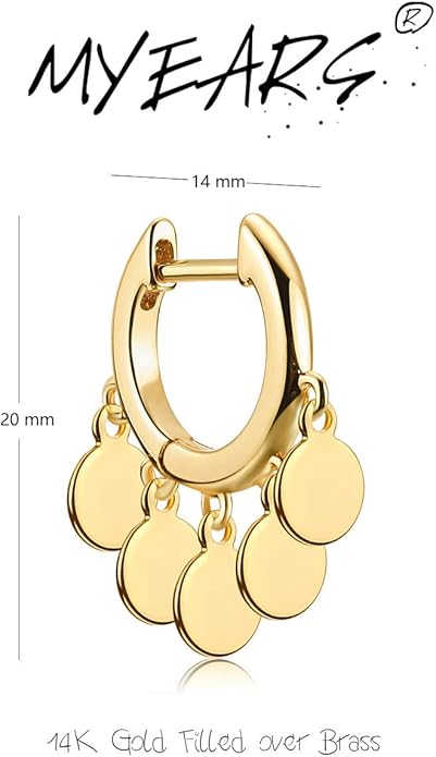 MYEARS Women Earrings Gold Huggie Hoop Ear Stud Cuff 14K Small Simple Hypoallergenic Everyday Jewelry