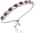 Birthstone Bangle Bracelet for Women Classic Beautiful 925 Sterling Silver Sparkling Gemstone XO Bolo Tennis Bracelet Fine Wrist Jewelry 4.2 Ct, 11"