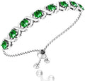 Birthstone Bangle Bracelet for Women Classic Beautiful 925 Sterling Silver Sparkling Gemstone XO Bolo Tennis Bracelet Fine Wrist Jewelry 4.2 Ct, 11"