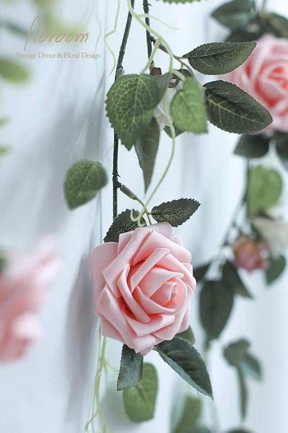 Artificial Flowers 50pcs Real Looking Peach Pink Foam Fake Roses - Image 7