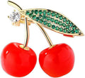 Fruit Brooch Austrian Crystal Rhinestone Brooch 18K Gold Plated Birthstone Lapel Pin Jewelry Birthday Gifts for Women Men