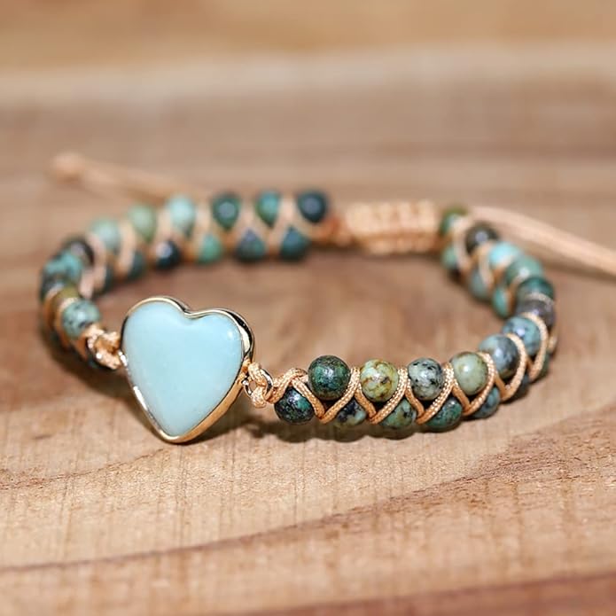 ZOSOJONA Women Handmade Boho Wrap Bracelets Natural Stone Variety Beads Strand Bracelet
