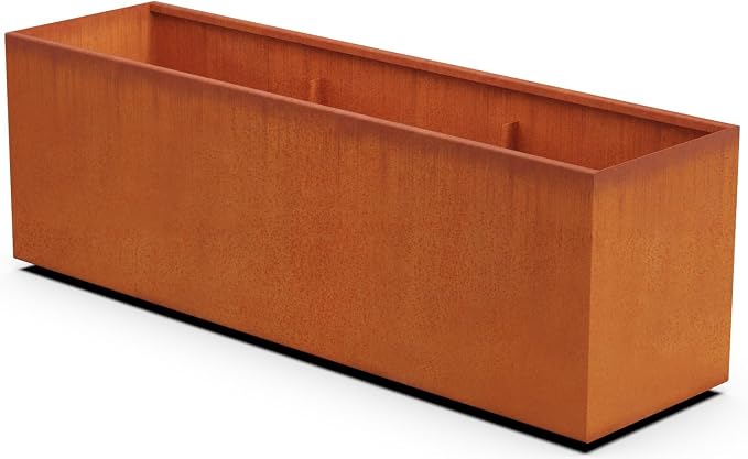 Large Rectangular Planter for Outdoor Plants – 6 FT Corten Steel Raised Garden by Plantercraft