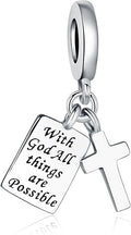 925 Sterling Silver Charms Fit Pandora Charms Bracelet God Has You In His Arms I Have You In My Heart Fit Wife Daughter Mother's Day Christmas Birthday Gift