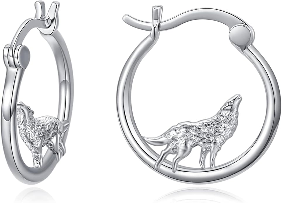 JUSTKIDSTOY Hypoallergenic Panda/Unicorn/Hummingbird/Dolphin Hoop Earrings for Women 925 Sterling Silver Animal Huggie Hoop Earrings Jewelry Gifts for Sensitive Ears