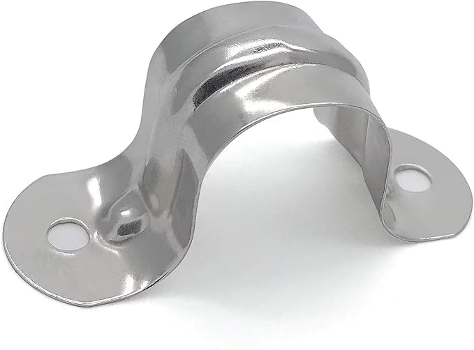 1/4inch Rigid Support Pipe Strap, 2 Hole U-Tube Strap Clamp, Stainless Steel by Unknown