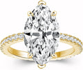 3.5CT Marquise Cut Engagement Ring, AAAAA Grade Cubic Zirconia Promise Ring for Women, S925 Silver Bridal Wedding Jewelry
