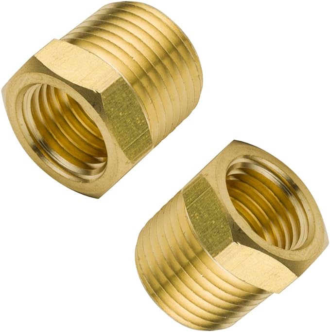 1/4" NPT Male to 1/8" NPT Female Brass Reducer Bushing Forged Hex Head Pipe by Legines
