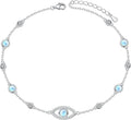 S925 Sterling Silver Ankle Bracelets Anchor/infinity/Starfish Anklet for Women Blue Opal Moonstone Anklet Foot Chain Beach Anklets Jewelry