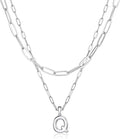 adoyi Valentines Day Gifts for Women Hers Dainty 14K Gold Plated Heart Initial Necklaces Layered Letter A-Z Pendant Necklace Stack Trendy Jewelry Birthday Valentines Day Gifts for Women Jewelry