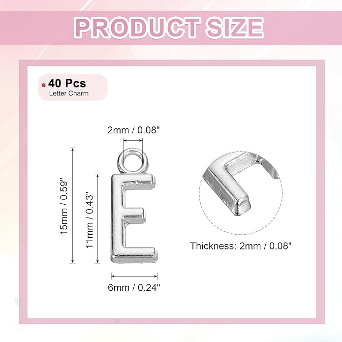 uxcell Letter Charm, Alloy Letter Initial Alphabet Charm for DIY Crafts Jewelry Making Bracelet Earrings Necklace