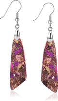 Jasper Stone Earrings for Women Trendy Dangle Earrings Fishhook Drop Earrings