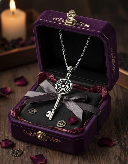 Hecate Key Necklace for Men Women, Alloy Steel Witchcraft Amulet Pendant, Goddess Protection Jewelry, Birthday Gift for Her Him