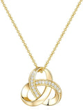 14K Gold Necklaces for Women Trendy Love Knot Infinity Interlocking Knot Necklaces Pendant Necklace for Women Diamond Necklace Adjustable in Length 20in