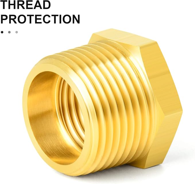GASHER 12PCS Brass Hex Bushing Fitting Kit Hex Bushing 1/4" - Image 2