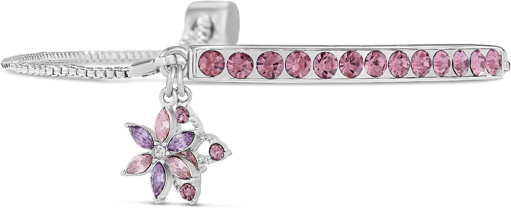 INSPIRED VOICES Sterling Silver Plated Charm Bracelets for Women - Easy Adjustable Bracelets