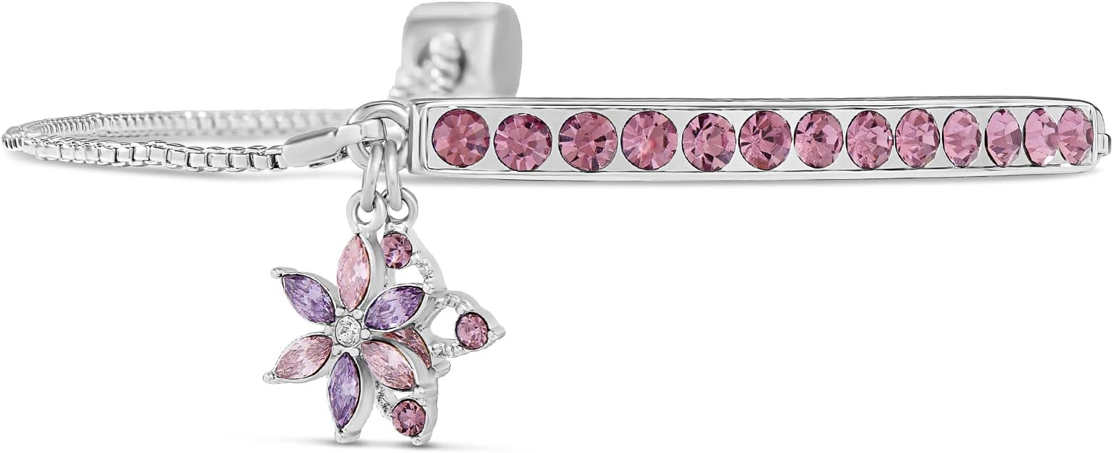 INSPIRED VOICES Sterling Silver Plated Charm Bracelets for Women - Easy Adjustable Bracelets