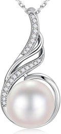 Iefil Valentines Day Gifts for Her - 925 Sterling Silver 10-11mm Freshwater Pearl Necklace, Anniversary Birthday Gifts for Women Wife Girlfriend