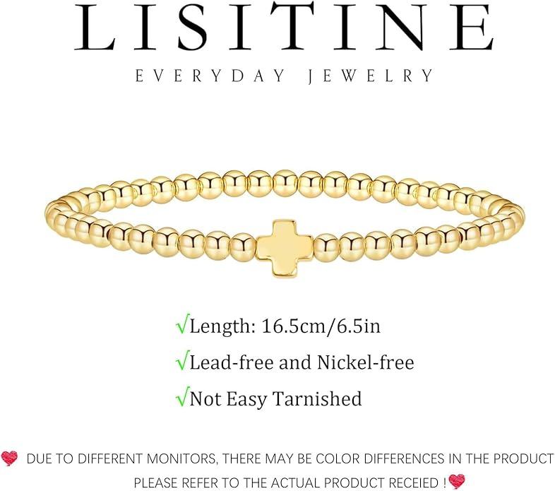 Gold Bracelets for Women 14K Gold Beaded Bracelets Stackable Bracelets for Women Gold Charm Bracelet Non Tarnish Gold Jewelry for Women Trendy