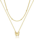 Valentines Day Gifts for Her - Bubble Letter Necklace Layered 14K Gold Plated Initial Necklaces for Women Dainty Cute Choker Pendant Stack Jewelry Fashion Accessories Teen Gift Trendy Stuff