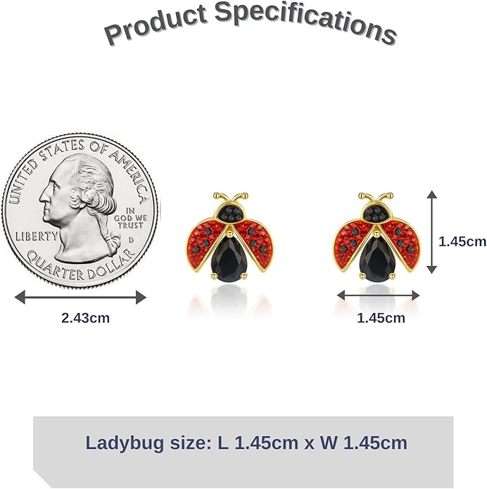 Superchic Ladybug Pendant Necklace Cute Cubic Zirconia with floating Crystals for Women Halloween Party Birthday Gifts