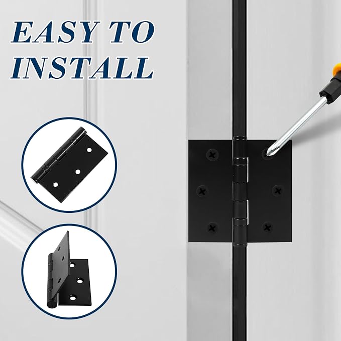 3 Pack 3.5 Inch x 3.5 Inch Door Hinges - Image 5