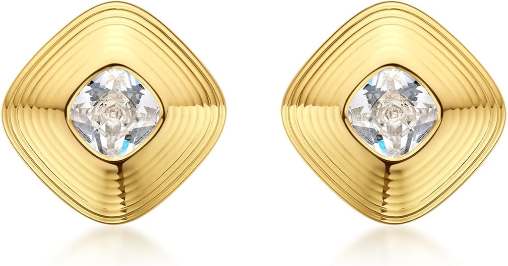 18K Gold Plated Huggie Hoop Earrings for Women, 925 Sterling Silver Post, Hypoallergenic Small Earrings