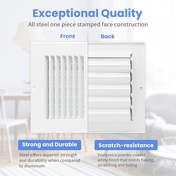 8 x 6 Inch Air Vent Covers for Wall or Ceiling - Image 3
