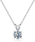 SMILEST Birthstone Necklace for Women Mom Wife, 1ct Sparkle Round Cut Birthstone Pendant 925 Sterling Silver Necklace Gifts for Women Mom Wife Friend