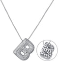 RWQIAN Letter Necklace for Women Bubble, Chunky Initial Alphabet A-Z Pendant Puffy Name Personalized Necklace Dainty Zircon CZ Fashion Jewelry Gifts for Girls Girlfriend