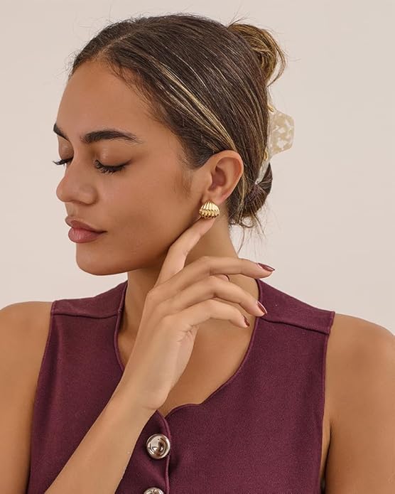 Shell Earrings for Women in Chunky Hoop & Teardrop Styles Boho Beach Statement Jewelry Available in Gold Silver & Rose Gold