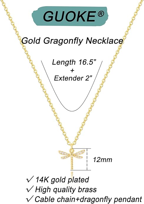 14K Gold Plated Dainty Pendant Butterfly Bead Boot Bee Baseball Flower Compass Airplane Heart Hummingbird Tree Necklace Simple Jewelry Gift for Women