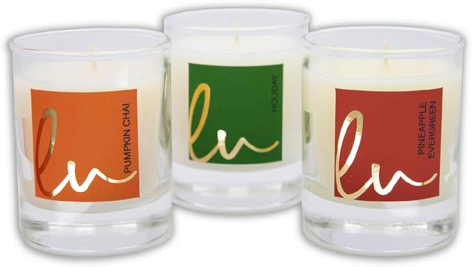 Lulu Candles Holiday, Pineapple Evergreen & Pumpkin Chai, 2.7 Oz Gift Set | 3 - Image 4