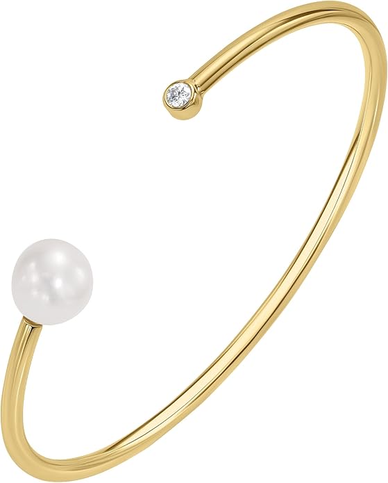EcoGems Lab Grown Gemstone & Moissanite Bracelets – 14K White or Yellow Gold Plated Sterling Silver – Featuring Lab Grown Diamonds, Emeralds, Paraiba, Sapphire & Pearls – Sustainable Luxury Gift with Gift Box