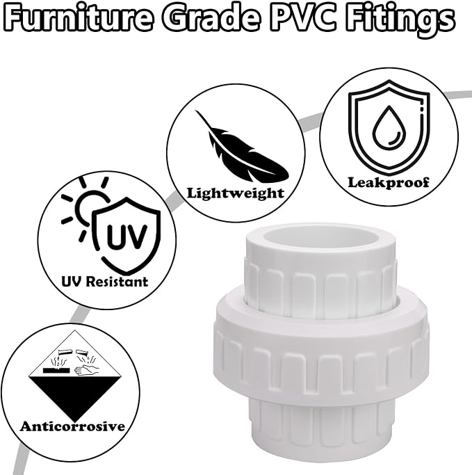 3/4" PVC Union Coupling Pipe Fitting PVC Adapter Schedule 40, EPDM O-Ring - Image 6