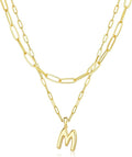 adoyi Valentines Day Gifts for Women Hers Dainty 14K Gold Plated Heart Initial Necklaces Layered Letter A-Z Pendant Necklace Stack Trendy Jewelry Birthday Valentines Day Gifts for Women Jewelry