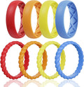 Egnaro Women's Bridal Rings Sets, Inner Arc Ergonomic Breathable Design Silicone Rubber Wedding Bands