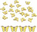 MECCANIXITY 20 Pcs Butterfly Evil Eye Beads Colorful Flat Loose Spacer Evil Eye Charms for DIY Bracelet Earrings Necklace Crafts Jewelry Making, Yellow