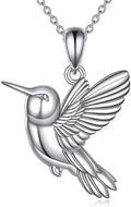 YFN 925 Sterling Silver Hummingbird/Cardinal/Cat Necklace for Women Animal Pendant with Adjustable 18"+2" Chain Jewelry Gift for Christmas, Valentine's Day, Mother's Day, Birthday-Gift Box Included