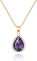 Linawe Crystal Chain Necklace for Women Trendy, Imitation Diamond Pendant, Statement Cubic Zirconia Boho Jewelry Set, 14K Gold/Rose Gold/Silver Birthstone Necklace