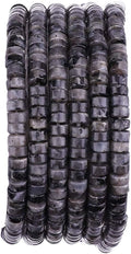 Natural Black Spectrolite Spacer Beads Caps Loose Semi Gemstone for Beading Jewelry Making 4mmx2mm 38cm