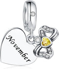 Birthstone Charms 925 Sterling Silver Charms Fit Pandora Charms Bracelet Fit Wife Mother's Day Christmas Birthday Gift