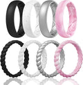 Egnaro Women's Bridal Rings Sets, Inner Arc Ergonomic Breathable Design Silicone Rubber Wedding Bands