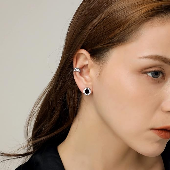 Silvora Ear Cuff 925 Sterling Silver Viking Runes Earrings for Men Women Viking Jewelry with Gift Box