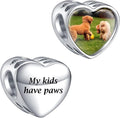 Annmors Personalized Photo Charms For Bracelets/Necklace 925 Sterling Silver Love Heart Shaped Engraved Customize Picture Gift for Birthday Mother's Day,Bead Charms Jewelry for Women