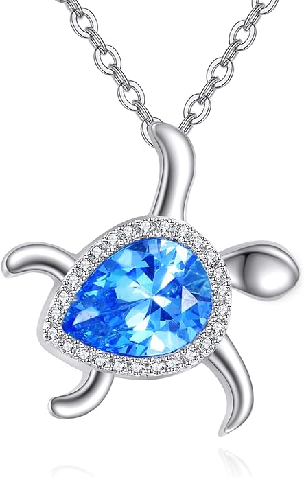 TIGER RIDER Ocean Necklace Sterling Silver Starfish Pendant Necklace Cubic Zirconia Starfish Jewelry Birthday Gifts for Women Ocean Lovers