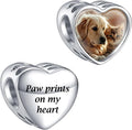 Annmors Personalized Photo Charms For Bracelets/Necklace 925 Sterling Silver Love Heart Shaped Engraved Customize Picture Gift for Birthday Mother's Day,Bead Charms Jewelry for Women