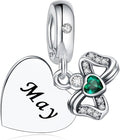 Birthstone Charms 925 Sterling Silver Charms Fit Pandora Charms Bracelet Fit Wife Mother's Day Christmas Birthday Gift